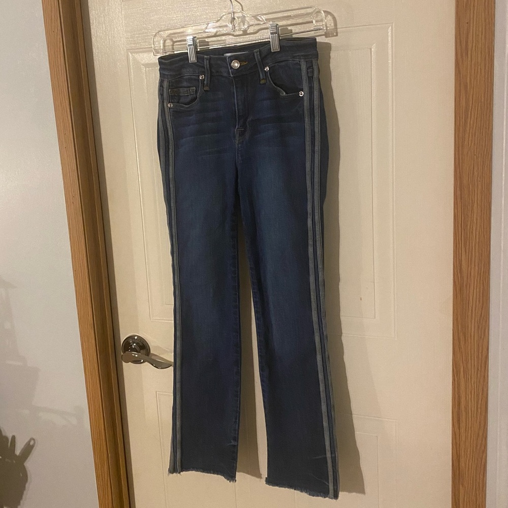Good American Good Straight Good Legs Straight jeans side athletic stripe detail